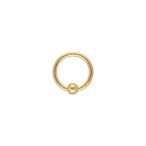 OTHER Piercing Klemmkugelring Captive Bead Ring Nasenpiercing Nostril Septum Lippenpiercing Damen Herren Ohrpiercing Standard Lobe Helix Tragus Conch Ohr Schmuck Piercings Titan Gold 1,2x10x3 mm von OTHER Piercing