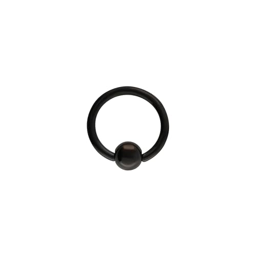 OTHER Piercing Klemmkugelring Captive Bead Ring Nasenpiercing Nostril Septum Lippenpiercing Damen Herren Ohrpiercing Standard Lobe Helix Tragus Conch Ohr Schmuck Piercings Titan Schwarz 1,2x10x3 mm von OTHER Piercing