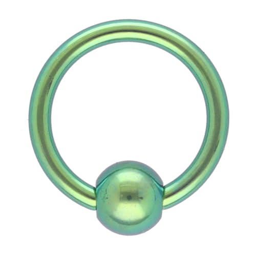 OTHER Piercing Klemmkugelring Captive Bead Ring Nasenpiercing Nostril Septum Lippenpiercing Damen Herren Ohrpiercing Standard Lobe Helix Tragus Conch Ohr Schmuck Piercings Titan Smaragdgrün 1,2x8x4mm von OTHER Piercing