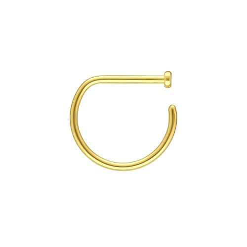 OTHER Piercing Nasenpiercing D-Ring Halbrund Nostril Nasenstecker Nasenring D-Form Damen Herren Nasen-Schmuck Piercings Titan Gold 1x10 mm von OTHER Piercing