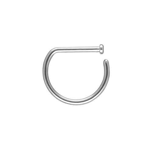 OTHER Piercing Nasenpiercing D-Ring Halbrund Nostril Nasenstecker Nasenring D-Form Damen Herren Nasen-Schmuck Piercings Titan Silber 1x10 mm von OTHER Piercing