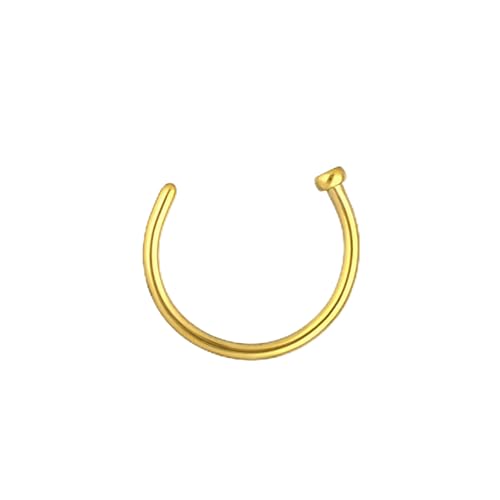 OTHER Piercing Nasenpiercing O-Ring Nostril Nasenstecker Nasenring O-Form Damen Herren Nasen-Schmuck Piercings Titan Gold 1x8 mm von OTHER Piercing