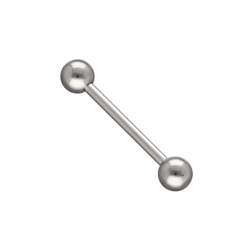 OTHER Piercing Zungenpiercing Nippelpiercing Brustwarzenpiercing Brustpiercing Damen Herren Schmuck Piercings Aus Titan Hantel 1,6 mm Mit 2 Kugeln Silber 20x4 mm von OTHER Piercing