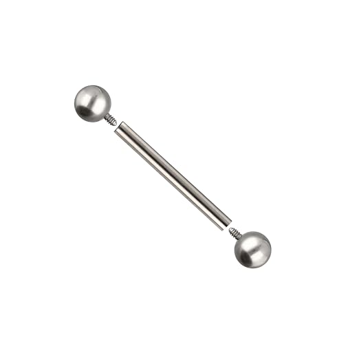 OTHER Piercing Zungenpiercing Nippelpiercing Brustwarzenpiercing Brustpiercing Damen Herren Schmuck Piercings Aus Titan Hantel Mit 2 Kugeln Innengewide Silber 10x5 mm von OTHER Piercing