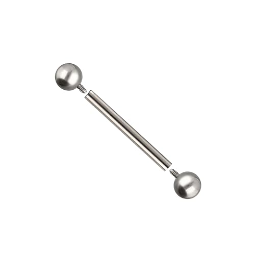 OTHER Piercing Zungenpiercing Nippelpiercing Brustwarzenpiercing Brustpiercing Damen Herren Schmuck Piercings Aus Titan Hantel Mit 2 Kugeln Innengewide Silber 22x5 mm von OTHER Piercing