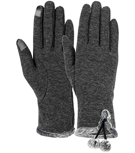 OTIOTI 1 Paar Damen-Handschuhe, Winter-Touchscreen-Texting-Handschuhe für Damen, Fleece-gefüttert, dicke, warme Handschuhe, A-1 Paar (grau), Einheitsgröße von OTIOTI