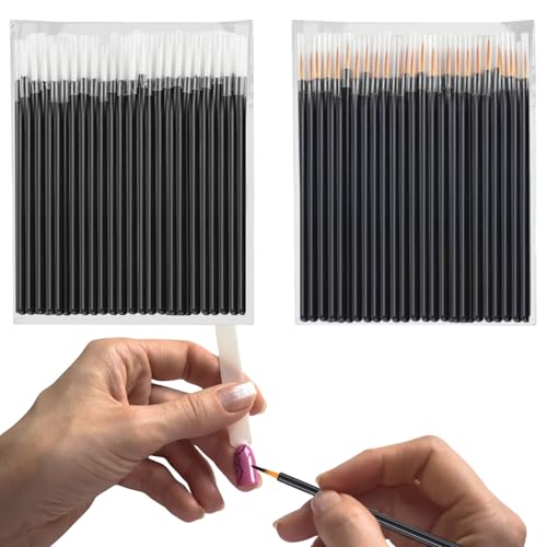 Einweg Eyeliner Pinsel,100 Stück Feiner Eyeliner Applikator,Make up Eyeliner Bürsten Nagelkunst Pinsel für Lippen, Wimpern, Detailmalerei von OTKARXUS