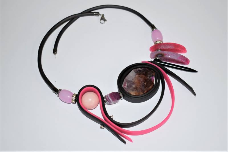 Silikon Kette, Gummi Halskette, Kautschukkette, Modern, Urlaubs Ibiza Schmuck Partykette von OTMSchmuckDesigne