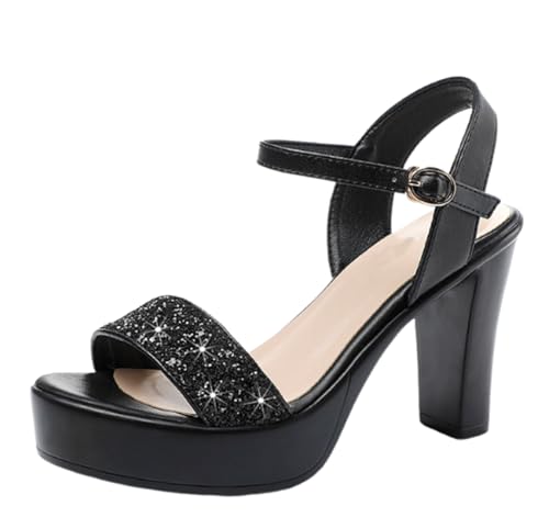 OTMYIGO Absätze für Damen, Blockabsatz, Plateau hoch klobiger Absatz, Sandalen mit Knöchelriemen offene Zehenpartie,Pumps für Hochzeit Party Abend Abschlussball Tanzkleid,Black 8cm,36 EU OTMYIGO Absätze für Damen, Blockabsatz, Plateau hoch klobiger Absatz, Sandalen mit Knöchelriemen offene Zehenpartie,Pumps für Hochzeit Party Abend Abschlussball Tanzkleid,Black 8cm,36 EU von OTMYIGO