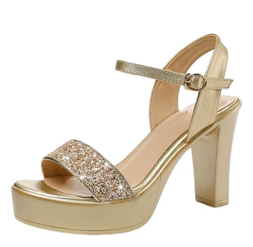OTMYIGO Absätze für Damen, Blockabsatz, klobige Plateau-High-Heels Sandalen offene Zehenpartie Hochzeit Party Knöchelriemen Abendschuhe Übergröße 35–43,Gold 13cm,39 EU OTMYIGO Absätze für Damen, Blockabsatz, klobige Plateau-High-Heels Sandalen offene Zehenpartie Hochzeit Party Knöchelriemen Abendschuhe Übergröße 35–43,Gold 13cm,39 EU von OTMYIGO