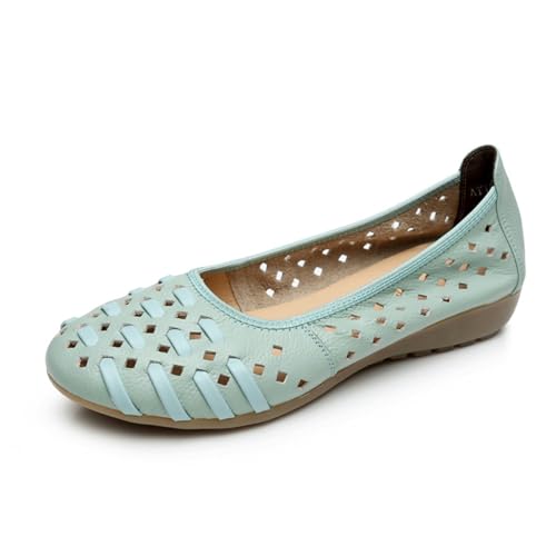 OTMYIGO Damen-Mokassins aus ausgehöhltem Leder, lässige, Bequeme Loafer, Flache, weiche Bootsschuhe mit runder Zehenpartie,Grün,35 EU OTMYIGO Damen-Mokassins aus ausgehöhltem Leder, lässige, Bequeme Loafer, Flache, weiche Bootsschuhe mit runder Zehenpartie,Grün,35 EU von OTMYIGO