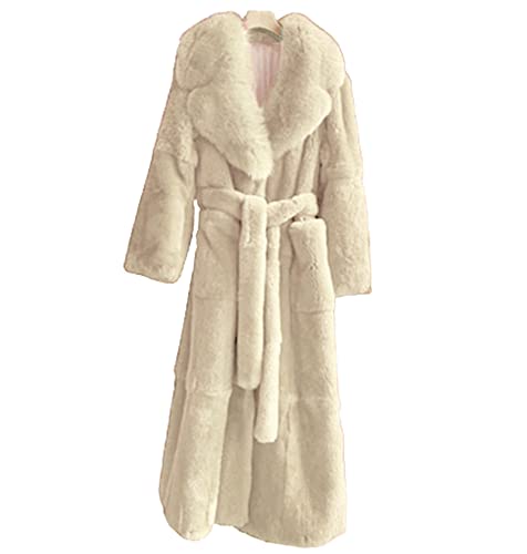 OTMYIGO Frauen Winter länger Kunstpelz Warmer Mantel Langarm weiblicher Dicker Teddybär Mantel beiläufige lose Oversize Outwears,Apricot,S von OTMYIGO