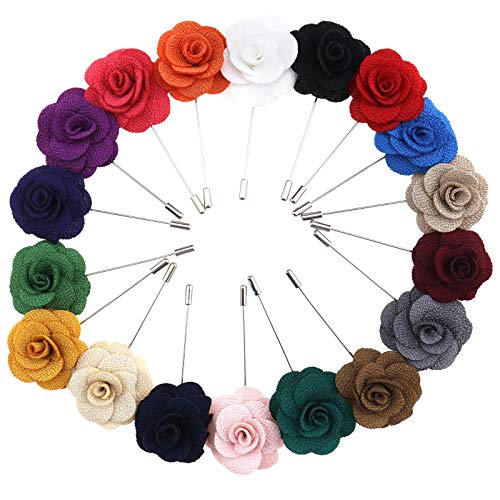 18 Stücke Männer Boutonniere Revers Pin Rose Blume Sortiert mit Geschenkbox Hochzeit Corsage Männer Anzug von OTOTEC