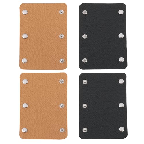 OTOTEC 4 Stück Handtaschengriff-Hüllen aus Leder 129 X 90 Mm für Einkaufstaschen Reisetaschen Koffer Handtaschen Geldbörsen für Handtaschen Bastelbedarf Schwarz/Braun von OTOTEC