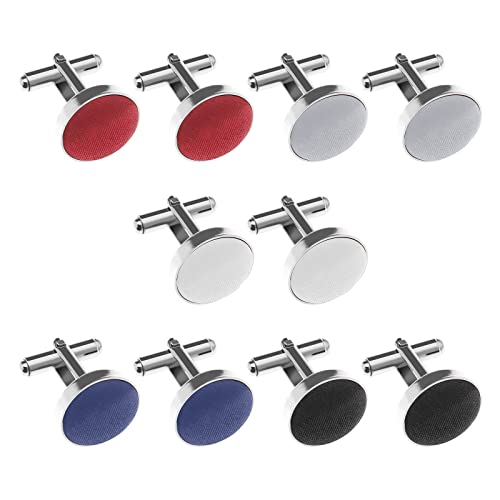 OTOTEC 5 Paar Runde Manschettenknöpfe Herren Klassische Hemdmanschettenknöpfe für Kleidung Dekoration Accessoires Formelle Anlässe Geschäftstreffen Jubiläen von OTOTEC