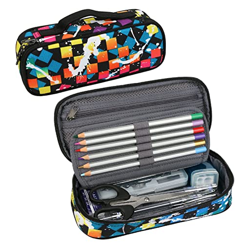 OTOVICH Federmäppchen Junge, Federtasche Mädchen, Schlamppermäppchen, Mäppchen Teenager mit Reißverschluss, Federmappe für Studenten, Schule, Büro (Quadrat) von OTOVICH