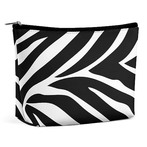 OTRAHCSD Kosmetiktasche, schwarzes Zebra-Make-up-Tasche, Reise-Kulturbeutel, Kulturbeutel für Damen, siehe abbildung, Einheitsgröße von OTRAHCSD