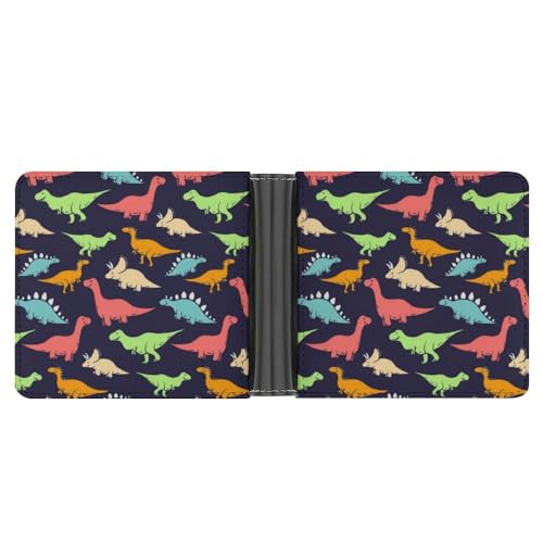 OTRAHCSD Münzfach, Monster Dinosaurier Leder Brieftasche, Bifold Kreditkarte Leder Slim Geldbörse, Monster Dinosaurier, Einheitsgröße von OTRAHCSD