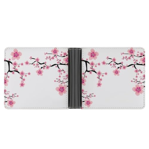 OTRAHCSD Münzfach, lila Schmetterling Kunst Leder Brieftasche, Bifold Kreditkarte Leder schlanke Geldbörse, Plum Blossom, Einheitsgröße von OTRAHCSD