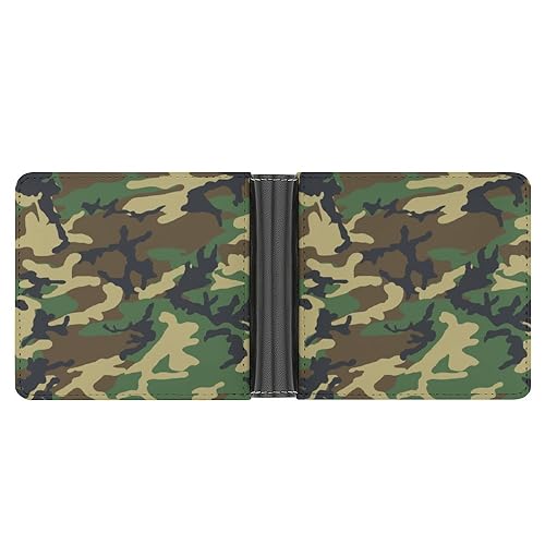 OTRAHCSD Münztasche, bunte Windhund-Hunde-Ledergeldbörse, Bifold Kreditkarten-Leder-dünne Geldbörse, Camouflage-Muster, Einheitsgröße von OTRAHCSD