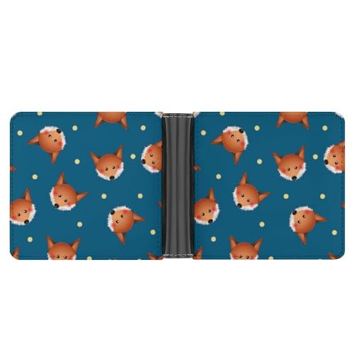 OTRAHCSD Münztasche, niedliches Eichhörnchen, Leder, Geldbörse, Bifold Credit Card, Cute Red Fox, one size von OTRAHCSD