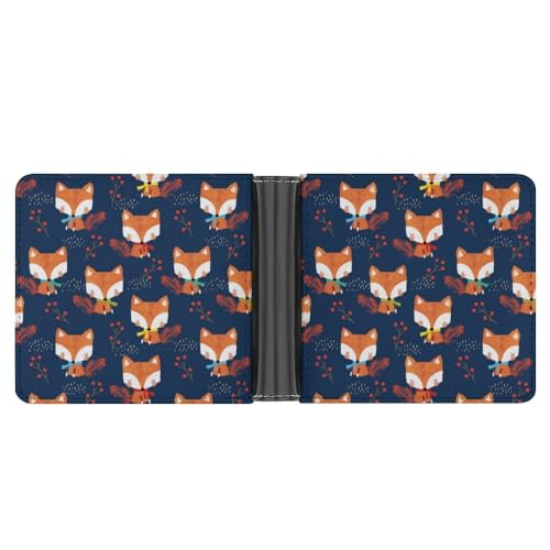 OTRAHCSD Münztasche, niedliches Eichhörnchen, Leder, Geldbörse, Bifold Credit Card, Cute Scarf Fox, one size von OTRAHCSD