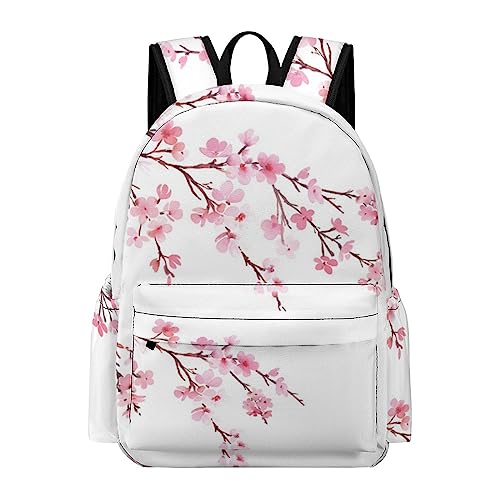 OTRAHCSD Rucksack, Kirschblüten-Rucksack, lässiger Tagesrucksack für Outdoor, Sport, Reisen, Kirschblüten, 42x30x15cm von OTRAHCSD