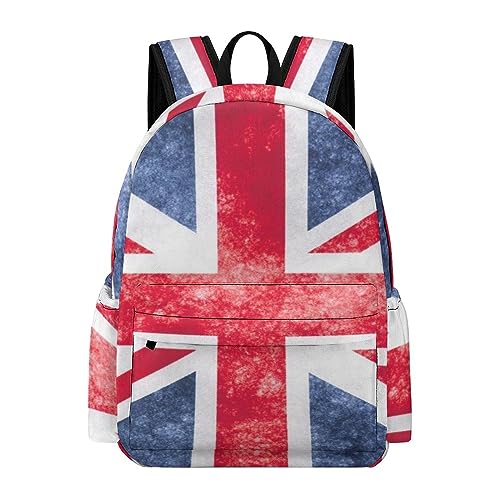 OTRAHCSD Rucksack, Vintage Union Jack Britische Flagge, lässiger Tagesrucksack für Outdoor, Sport, Reisen, Vintage Union Jack Britische Flagge, 42x30x15cm von OTRAHCSD