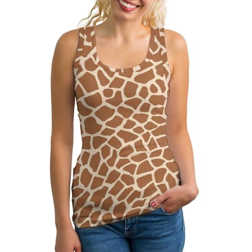 OTRAHCSD Tank Top Giraffenmuster Tier Damen Weste Ärmellos Workout Tops Sport Weste, siehe abbildung, X-Large von OTRAHCSD