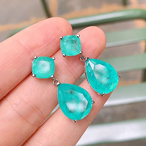 Paraiba 925 Sterling Silber Ohrring Trend 2021 Turmalin Smaragd Edelstein Damen Cocktail Party Feiner Schmuck Paraiba 925 Sterling Silber Ohrring Trend 2021 Turmalin Smaragd Edelstein Damen Cocktail Party Feiner Schmuck von AHDHMCM