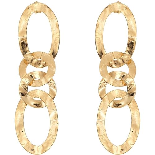 Lange Ohrringe der Marke Ottaviani. Goldschmuck Länge 9,1 Breite 2,5 cm. Schmetterlingsverschluss. Die Referenz ist 501084O von OTTAVIANI