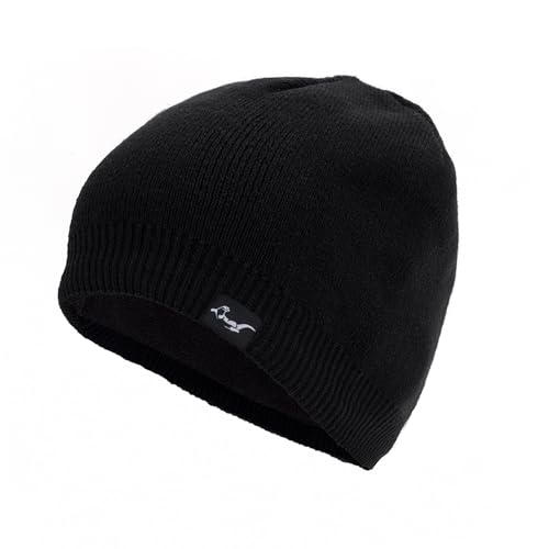 Wasserdichte Unisex Beanie Mütze für Damen & Herren - Warme Wintermütze mit Weichem Fleecefutter in Ideal zum Laufen, Skifahren, Snowboarden. (DE/NL/SE/PL, Alpha JASPO, Einheitsgröße, Schwarz – AA) von OTTERSHELL