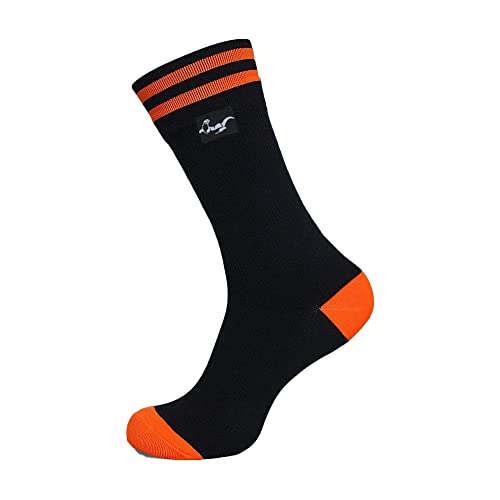 wasserdichte Atmungsaktive Socken für Damen und Herren Ultraleichte Sport Klettern Trekking Wandern Camping Angeln Radfahren (DE/NL/SE/PL, Numerisch, 39, 42, Regular, Regular, Schwarz - Orange) von OTTERSHELL