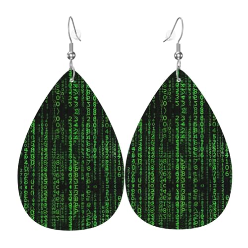 Hacker Era Damen-Leder-Ohrringe Tropfen-Druck Ohrringe Mode Leicht Alltag Party Date, Einheitsgröße, Leder Hacker Era Damen-Leder-Ohrringe Tropfen-Druck Ohrringe Mode Leicht Alltag Party Date, Einheitsgröße, Leder von OTTKGGA