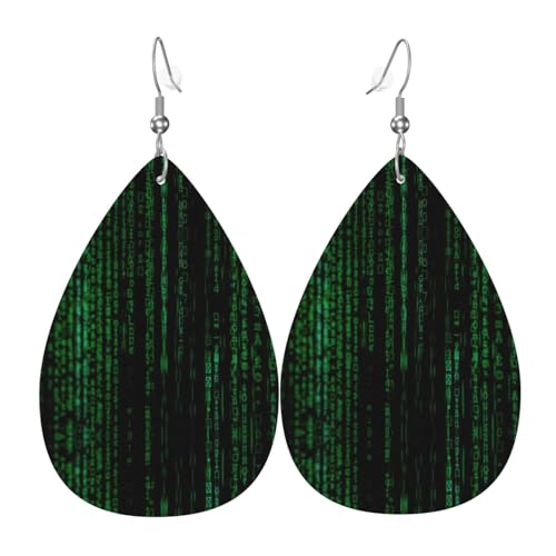 Hacker Era Damen-Leder-Ohrringe Tropfen-Druck Ohrringe Mode Leicht Alltag Party Date, Einheitsgröße, Leder Hacker Era Damen-Leder-Ohrringe Tropfen-Druck Ohrringe Mode Leicht Alltag Party Date, Einheitsgröße, Leder von OTTKGGA