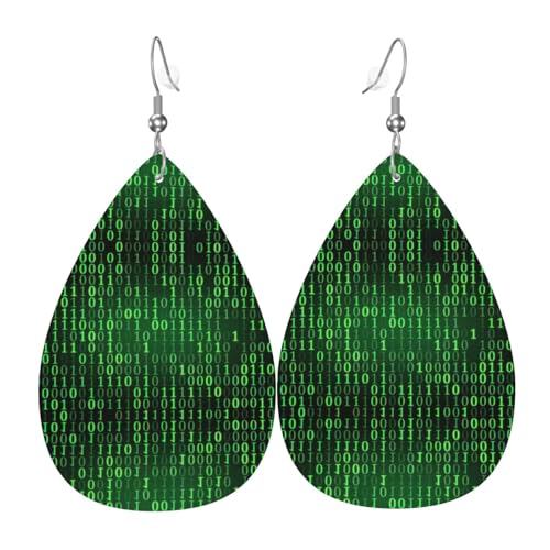 Hacker Era Damen-Leder-Ohrringe Tropfen-Druck Ohrringe Mode Leicht Alltag Party Date, Einheitsgröße, Leder Hacker Era Damen-Leder-Ohrringe Tropfen-Druck Ohrringe Mode Leicht Alltag Party Date, Einheitsgröße, Leder von OTTKGGA