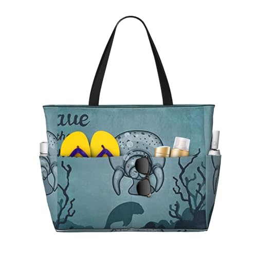OTTKGGA Crazy Save Seekuh große Kapazität, Strand-Reisetasche, mehrere Taschen mit Reißverschluss, Tragetasche, wasserdicht, Pool, Urlaub, Fitnessstudio, Schwarz , Einheitsgröße OTTKGGA Crazy Save Seekuh große Kapazität, Strand-Reisetasche, mehrere Taschen mit Reißverschluss, Tragetasche, wasserdicht, Pool, Urlaub, Fitnessstudio, Schwarz , Einheitsgröße von OTTKGGA