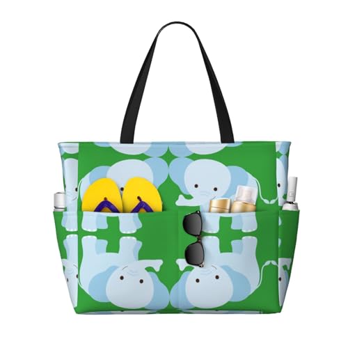 OTTKGGA Elephant Baby Strand-Reisetasche mit großem Fassungsvermögen, mehrere Taschen mit Reißverschluss, wasserdicht, für Pool, Urlaub, Fitnessstudio, Schwarz , Einheitsgröße OTTKGGA Elephant Baby Strand-Reisetasche mit großem Fassungsvermögen, mehrere Taschen mit Reißverschluss, wasserdicht, für Pool, Urlaub, Fitnessstudio, Schwarz , Einheitsgröße von OTTKGGA