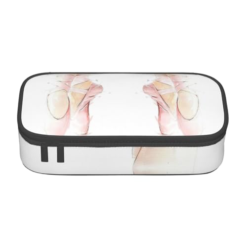 OTTKGGA Federmäppchen für Ballettschuhe, großes Fassungsvermögen, Reißverschluss, Schreibwaren, Organizer, Make-up-Tasche für Schule, Büro, Reisen, Schwarz , Einheitsgröße, Koffer von OTTKGGA