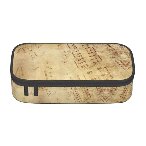 OTTKGGA Federmäppchen für Noten, große Kapazität, Reißverschluss, Schreibwaren, Organizer, Make-up-Tasche für Schule, Büro, Reisen, Schwarz , Einheitsgröße, Koffer von OTTKGGA