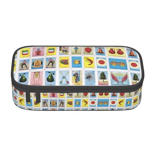 OTTKGGA Federmäppchen mit Puzzle-Muster, großes Fassungsvermögen, Reißverschluss, Schreibwaren, Organizer, Make-up-Tasche für Schule, Büro, Reisen, Schwarz , Einheitsgröße, Koffer von OTTKGGA
