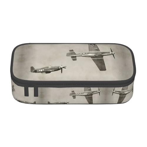 OTTKGGA Federmäppchen mit Reißverschluss, Motiv: 2. Weltkrieg, Flugzeug, großes Fassungsvermögen, Schreibwaren, Organizer, Make-up-Tasche für Schule, Büro, Reisen, Schwarz , Einheitsgröße, Koffer OTTKGGA Federmäppchen mit Reißverschluss, Motiv: 2. Weltkrieg, Flugzeug, großes Fassungsvermögen, Schreibwaren, Organizer, Make-up-Tasche für Schule, Büro, Reisen, Schwarz , Einheitsgröße, Koffer von OTTKGGA