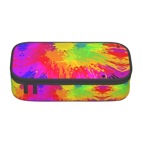 OTTKGGA Federmäppchen mit Reißverschluss, bunt, Spritzschutz, Make-up-Tasche für Schule, Büro, Reisen, Schwarz , Einheitsgröße, Koffer von OTTKGGA