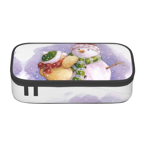 OTTKGGA Federmäppchen mit Reißverschluss und Schneemann, für Schule, Büro, Reisen, Schwarz , Einheitsgröße, Koffer von OTTKGGA