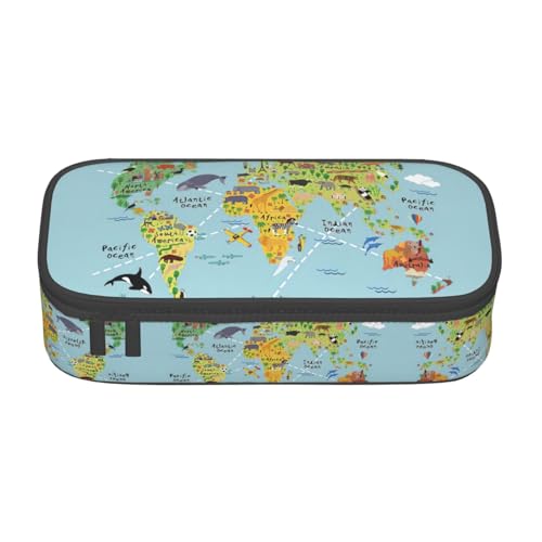 OTTKGGA Federmäppchen mit großem Fassungsvermögen, mit Reißverschluss, Schreibwaren-Organizer, Make-up-Tasche für Schule, Büro, Reisen, Schwarz , Einheitsgröße, Koffer von OTTKGGA