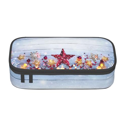 OTTKGGA Federmäppchen mit weihnachtlicher Atmosphäre, großes Fassungsvermögen, Reißverschluss, Schreibwaren-Organizer, Make-up-Tasche für Schule, Büro, Reisen, Schwarz , Einheitsgröße, Koffer von OTTKGGA