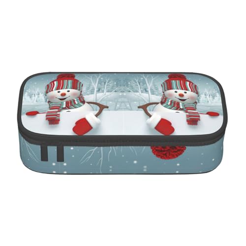 OTTKGGA Frecher Schneemann große Kapazität Reißverschluss Federmäppchen Schreibwaren Organizer Make-up Tasche für Schule Büro Reisen, Schwarz , Einheitsgröße, Koffer von OTTKGGA