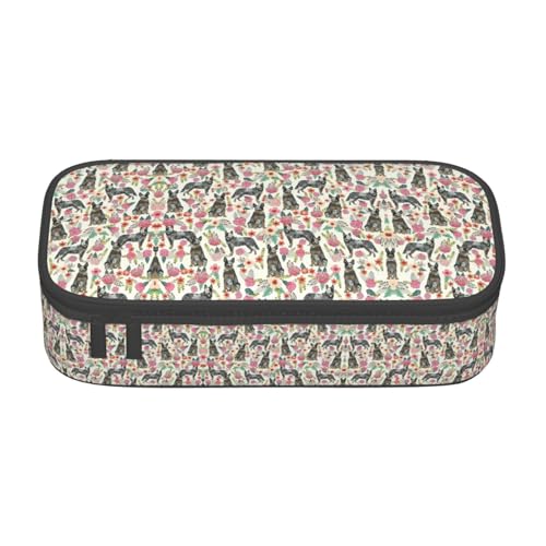 OTTKGGA Fun Dogs Federmäppchen mit großem Fassungsvermögen, Reißverschluss, Schreibwaren-Organizer, Make-up-Tasche für Schule, Büro, Reisen, Schwarz , Einheitsgröße, Koffer von OTTKGGA