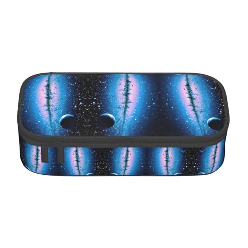 OTTKGGA Galaxy Federmäppchen mit großem Fassungsvermögen und Reißverschluss, Schreibwaren-Organizer, Make-up-Tasche für Schule, Büro, Reisen, Schwarz , Einheitsgröße, Koffer von OTTKGGA