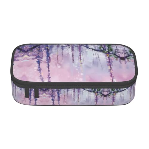 OTTKGGA Glyzinien-Blumen mit verträumten Farben, großes Fassungsvermögen, Reißverschluss, Federmäppchen, Schreibwaren, Organizer, Make-up-Tasche für Schule, Büro, Reisen, Schwarz , Einheitsgröße OTTKGGA Glyzinien-Blumen mit verträumten Farben, großes Fassungsvermögen, Reißverschluss, Federmäppchen, Schreibwaren, Organizer, Make-up-Tasche für Schule, Büro, Reisen, Schwarz , Einheitsgröße von OTTKGGA